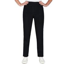 Petite Alfred Dunner Super Stretch Pull-On Straight-Leg Denim Pants, Women's, Size: 6 Petite, Black