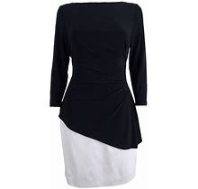 Lauren By Ralph Lauren Dresses | Lauren By Ralph Lauren Women's Colorblocked Asymmetrical Dress - Black Multi | Color: Black | Size: 0