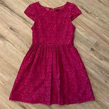 Kensie Dresses | Dark Fuchsia Lace Overlay A-Line Mini Dress | Color: Pink | Size: S