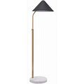55.5 in. Black And White Steel Steel Standard Floor Lamp Set With Shade