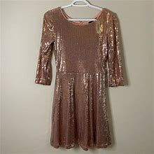 Forever 21 Dresses | Forever 21 Blush, Sequin Mini Dress | Color: Cream/Pink | Size: S