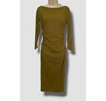 $751 Chiara Boni Women's Green Miora Ruched Cutout Dress Size 6