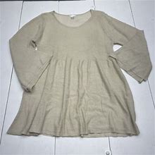 Venus Beige Knit Bell Sleeve Sweater Dress Womens Size 3X Defect