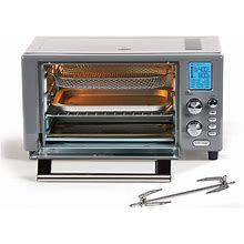 Emeril Lagasse Power Air Fryer 360 Better Than Convection Ovens Hot Air Fryer Oven, Toaster Oven, Bake, Broil, Slow Cook And More Food Dehydrator, Rotisserie Spit, Pizza Function Cookbook Included (Stainless Steel)
