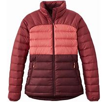 Women's Down Jacket, Colorblock Burgundy Brown/Rosewood 2X, Synthetic L.L.Bean
