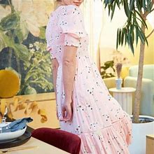 Yakira Bella Dresses | Pink Floral Smocked Midi Dress | Color: Pink/White | Size: Xs