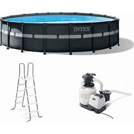 INTEX 26329EH Ultra XTR Deluxe Above Ground Swimming Pool Set: 18ft X 52in - Includes 2100 GPH Cartridge Sand Filter Pump - Supertough Puncture