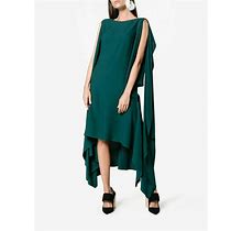 Sies Marjan Green Sleeveless Draped Asymmetric Dress SZ 6