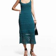 Vince Cotton Lace Midi Dress Size Xs | Color: Blue | Size: Xs