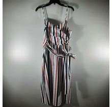 Sugarlips White/Multi Colr Vertical Striped Sun Dress Sz L