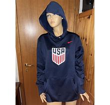 Nike USA Soccer Football Navy Blue Sweatshirt Hoodie Hooded Top Men's Sz L NWT