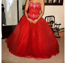 MB Bride Red Princess Prom Dress - Size 4