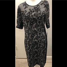 Tahari Dresses | Tahari Arthur S Levine Knit Dress Womens Black & White Size Large Retails: $128 | Color: Black/White | Size: L