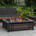 Real Flame Hamilton Steel Wood Burning Fire Pit Table Steel In Black/Brown/Gray | 13 H X 43.75 W X 33.6 D In | Wayfair