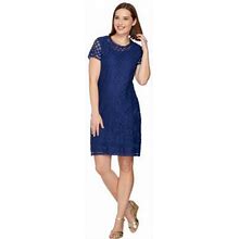 Isaac Mizrahi Navy Lace Overlay Dress Size M