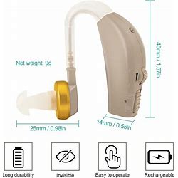 Hearing Aids For Seniors, Rechargeable With Noise Cancelling Hearing Amplifiers Comfortable Invisible Hearing Loss Digital Ear Hearing