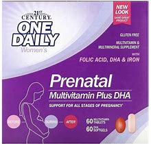 2 X 21st Century, Prenatal Multivitamin/Mineral + DHA, 2 Bottles, 60 Tablets / 6