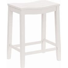 Hillsdale Furniture Fiddler Backless Counter Height Saddle Stool, White
