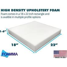 18" X 22" Upholstery Foam Cushion, High Density, Chair Cushion Foam For Dining Chairs, Wheelchair Seat Cushion, Made In USA!