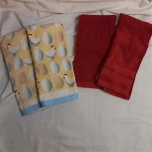 Costco Set Of Four Kitchen Towels From - Home | Color: Red