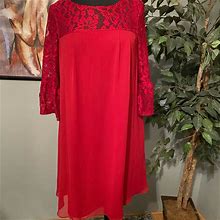 Perceptions Dresses | Perceptions Lace Top Dress | Color: Red | Size: 6