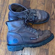 Double H Boots Brown Leather Kiltie Tassel 9739 9D Ankle HH Tie Mens Work - Men | Color: Brown | Size: 9