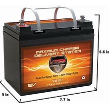 Vmax V35-857 12V 35Ah Agm Deep Cycle U1 Battery For 45Lb Thrust
