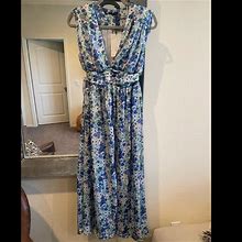 Zara Dresses | Nwt Zara Floral Smocked Detail Dress | Color: Blue | Size: M