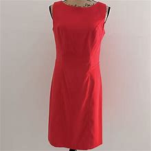 Dress Barn Dresses | Dressbarn || Orange Sleeveless Sheath Dress. Sz. 6 | Color: Orange/Red | Size: 6