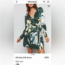 Reformation Dresses | Chrisley Silk Dress | Color: Green | Size: M