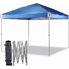 Aoodor 12'X12' Pop Up Canopy Tent With Roller Bag, Portable Instant Shade Canopy, Brt Blue