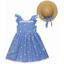 Blueberi Boulevard Little & Big Girls 2-Pc. Sleeveless Flutter Sleeve A-Line Dress | Blue | Regular 6X | Dresses A-Line Dresses | Easter Fashion