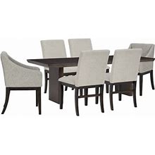 Ashley Bruxworth Dining Table And 6 Chairs, Dark Brown