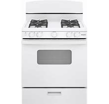 Hotpoint 30-In 4 Burners 4.8-Cu Ft Freestanding Natural Gas Range (White) | RGBS330DRWW