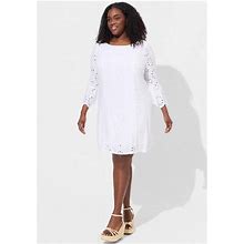 Torrid Dresses | Torrid Mini Eyelet Challis White Dress Nwt $89 | Color: White | Size: 3X