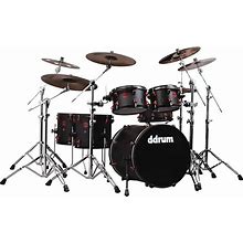 Ddrum Hybrid 6Pc Acoustic/Electric Drum Set - Satin Black