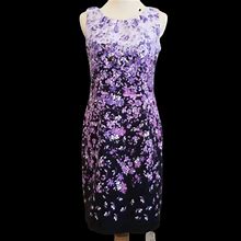 Chetta B Dresses | Chetta B Ombre Floral Dress Sleeveless 2 | Color: Black/Purple | Size: 2