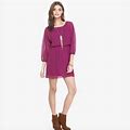 Express Dresses | Express Raspberry Dolman Sheer Sleeve Dress | Color: Purple | Size: L