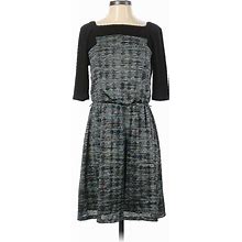 Luxology Casual Dress Square 3/4 Sleeve: Blue Marled Dresses - Women's Size Small