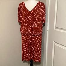 Loretta Dresses | Loretta Red And White Polka Dot Mid Lower Thigh Dress | Color: Red/White | Size: 2X