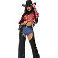 Sexy Saddle Up Cowgirl Costume For Women | Sexy Costumes | Adult | Womens | Black/Blue/Red | S/M | Forplay