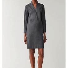 Cos Dresses | Cos Lapel Neck Dress | Color: Gray | Size: 12