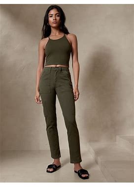 Women's High-Rise Slim Cargo Jean Waimea Olive Tall Size 20 / 35