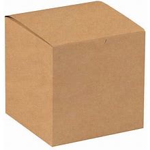 Partners Brand Gift Boxes, 7" X 7" X 7", Kraft, 100/Case