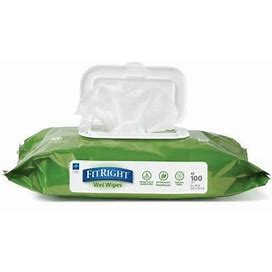 Fitright Aloe Wet Wipes Size Scented - Case Of 6 (600 Wipes) | Carewell