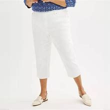 Plus Size Croft & Barrow® Pull-On Denim Capri, Women's, Size: 18 W, White