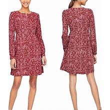 Loft Dresses | Loft Paisley Print Midi Dress | Color: Red/White | Size: 8