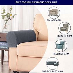 2 Pcs Stretch Armrest Covers Spandex Jacquard Arm Covers Soft And Elastic Protector For Chairs Couch Sofa Armchair Slipcovers Recliner Sofa