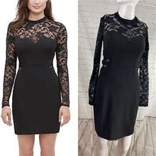 Guess Dresses | Guess Lace Illusion Sheath Dress Black | Color: Black | Size: 2