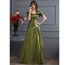 Green Mother Of The Bride Dress Taffeta Long Strapless A-Line 2024